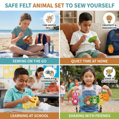 Safe Felt Animal Set to Sew Yourself