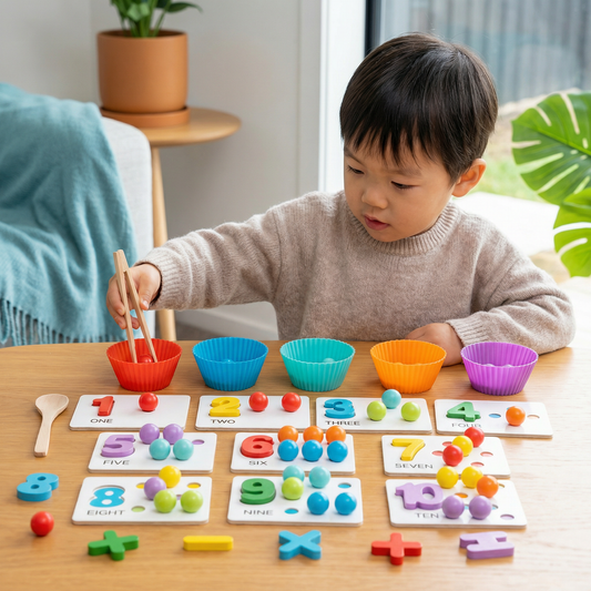 Montessori Ball Numbers and Colors Sorting Set for Learning to Count