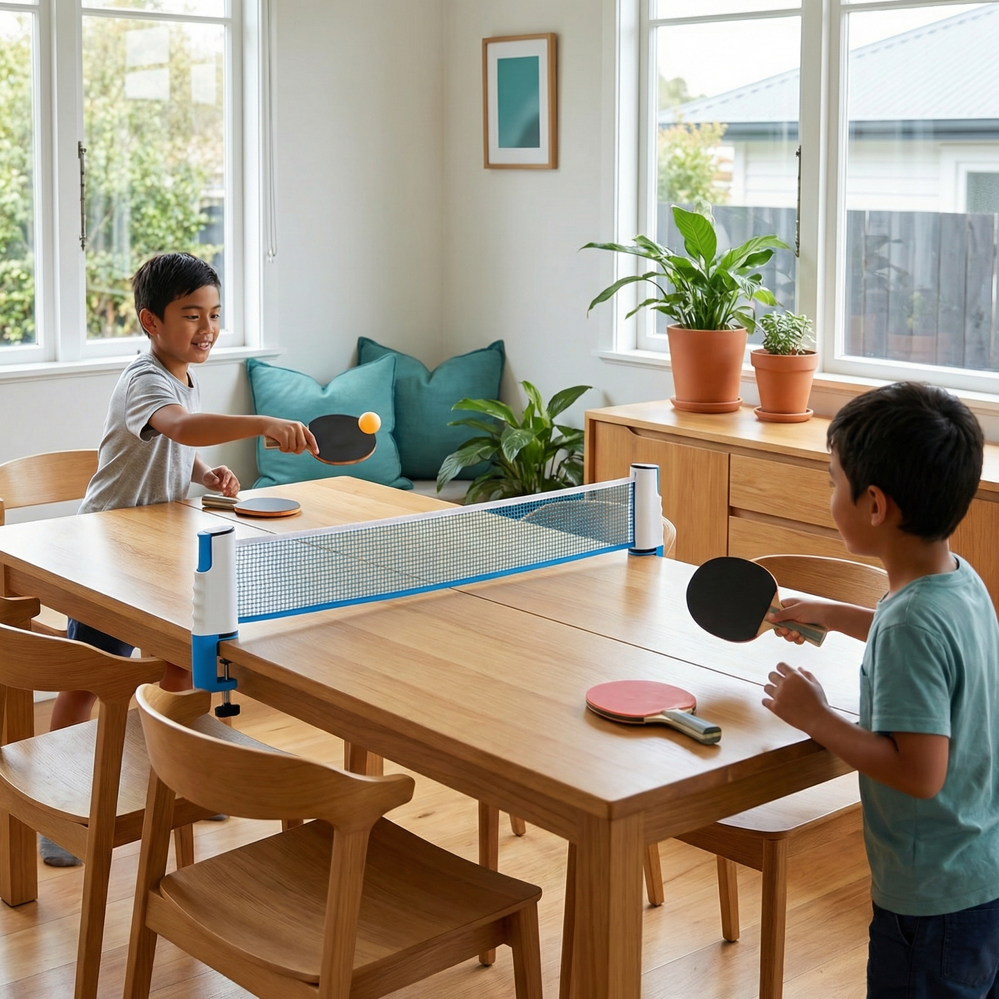 Adjustable Table Tennis Set - Fits Any Table
