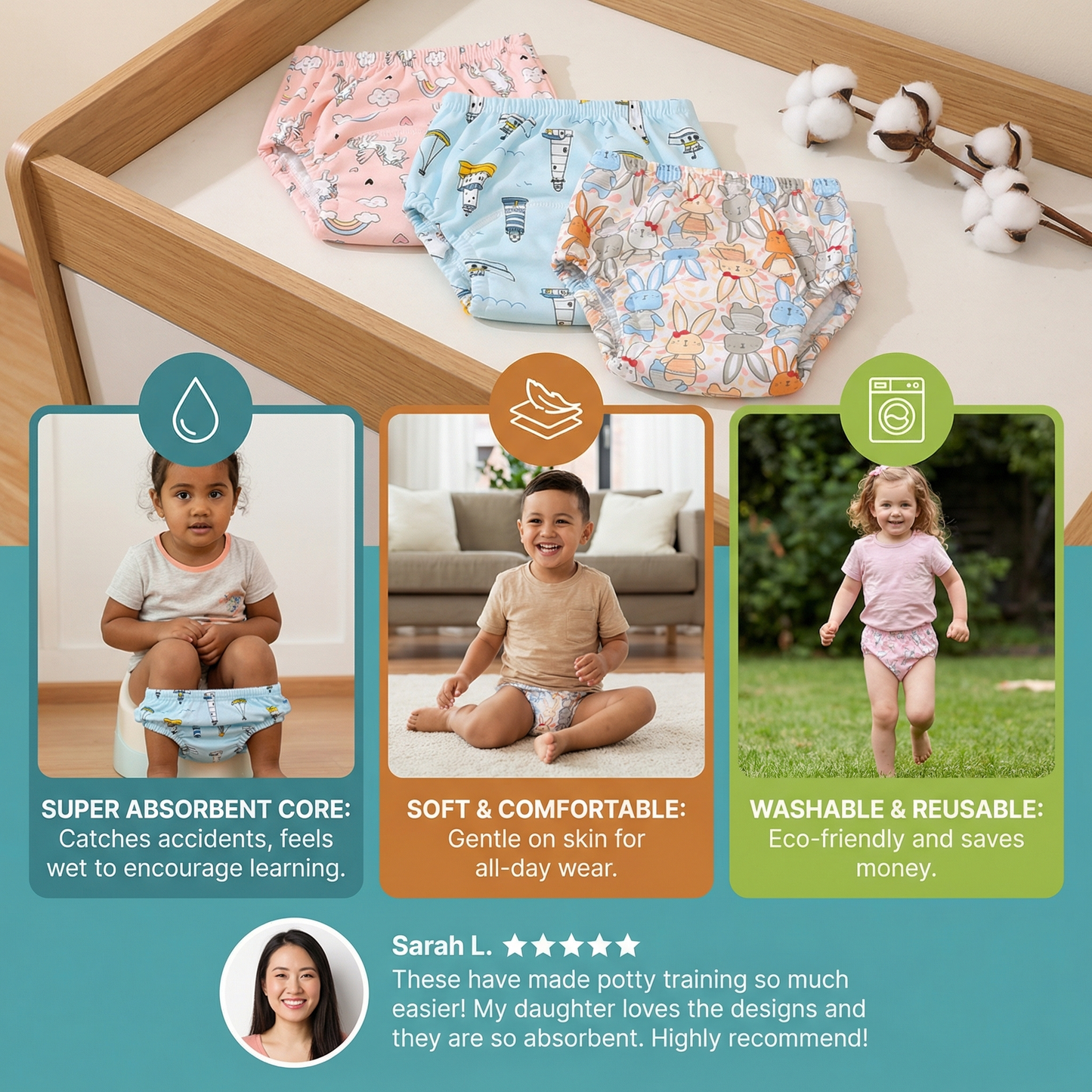 Reusable Training Diapers – Potty Training Made Easy
