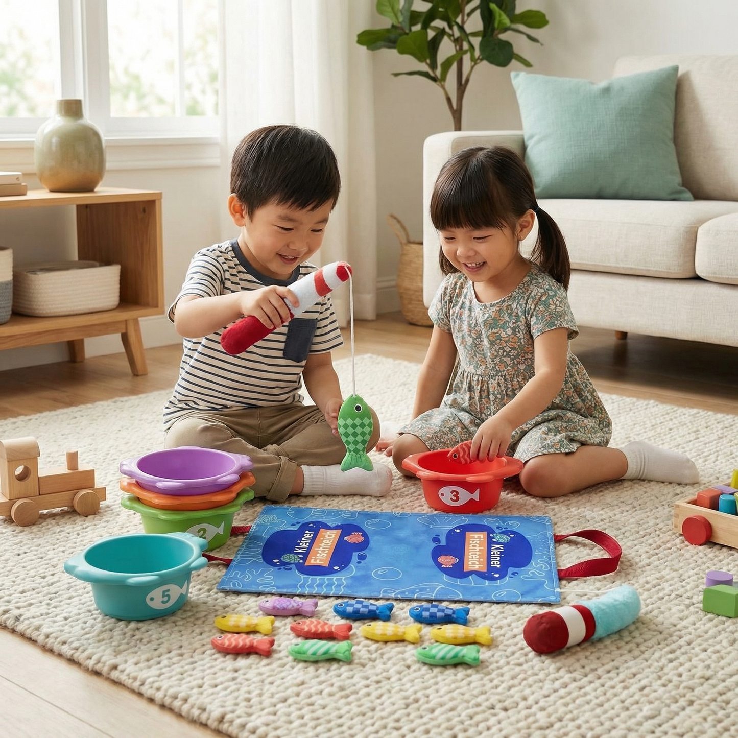 Montessori Plush Fish Pond Children's Toy