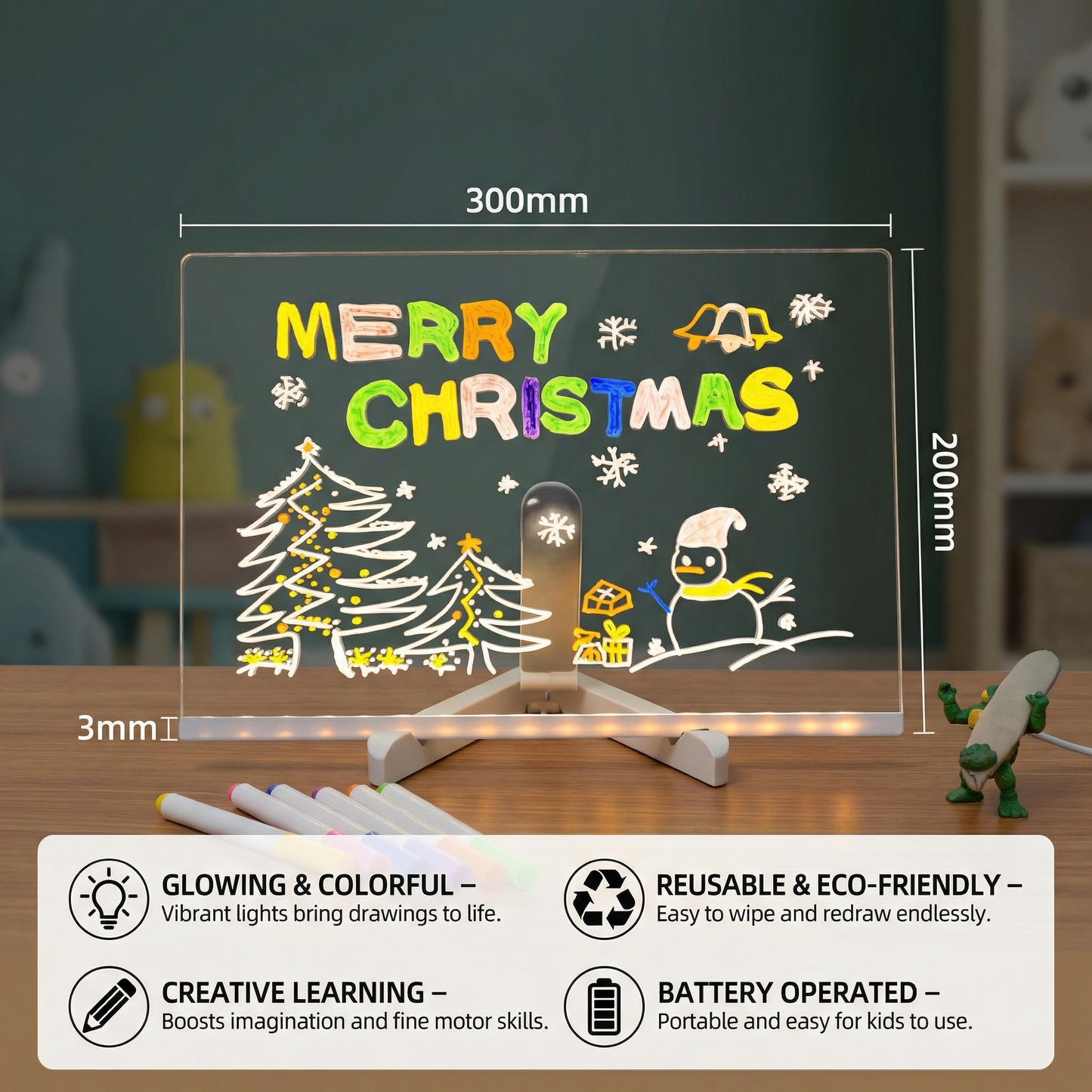 Glowing LED Drawing Board for Children