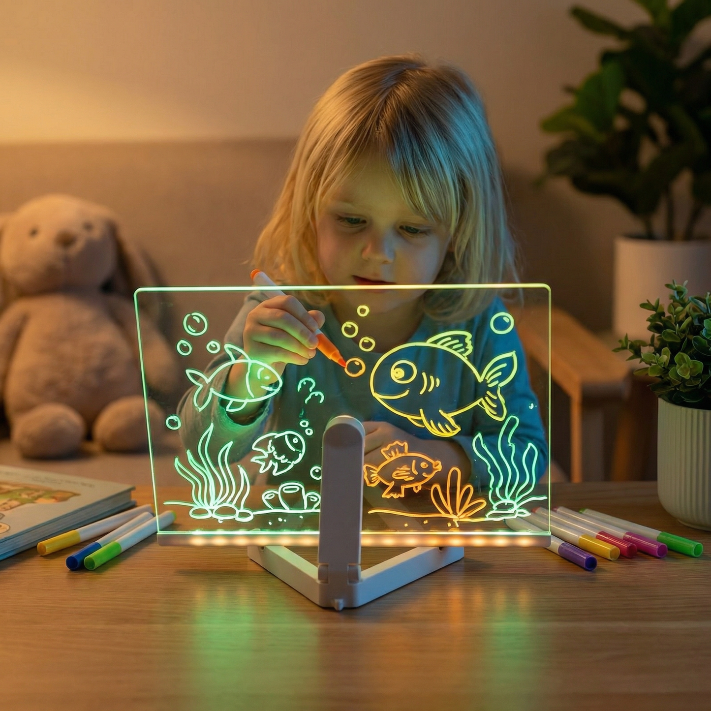 Glowing LED Drawing Board for Children